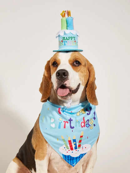 Kit Anniversaire pour Chien & Chat – Chapeau, Bandana, Bavoir & Banderole Fête - Furlo