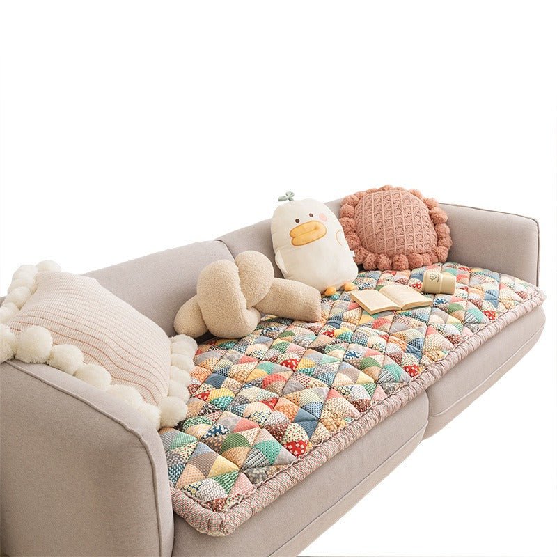 Coussin Canapé Coton Pur Style Vintage – Anti-Dérapant, Résistant aux Griffes, Lavable -