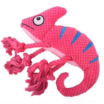 Caméléon en Peluche Sonore pour Chien – Jouet Interactif à Cordes - Furlo