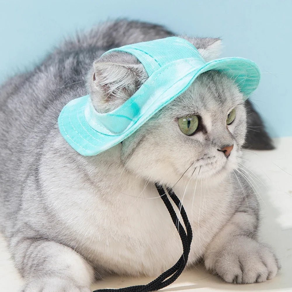 Chapeau Bob Soleil Ajustable pour Petit Chien et Chat – Trous Oreilles S M L - Furlo
