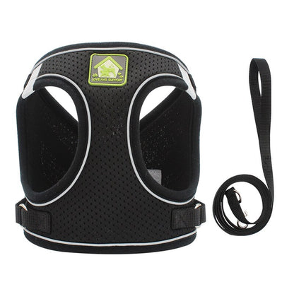 Set Harnais Vest Maille Réfléchissant + Laisse pour Chat et Chiot – XS à XL - Furlo