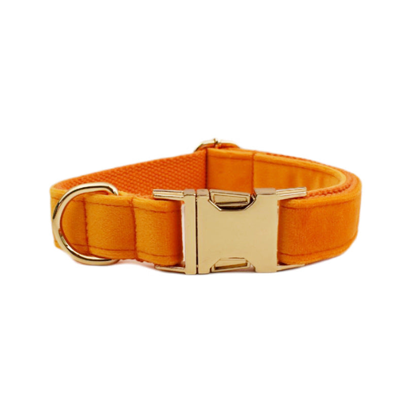 Collier velours pour chien réglable – coloris orange