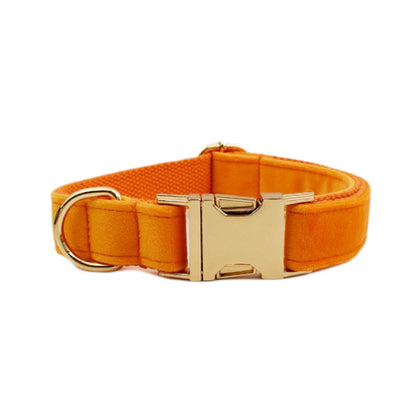 Collier velours pour chien réglable – coloris orange