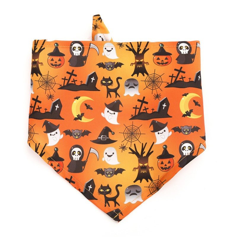 Bavoir Halloween pour Chien – Citrouille, Fantôme & Bonbons - Furlo