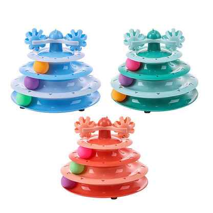 Tourniquet 4 Niveaux pour Chat – Piste de Balles Interactive Auto-Divertissement | PP - Furlo