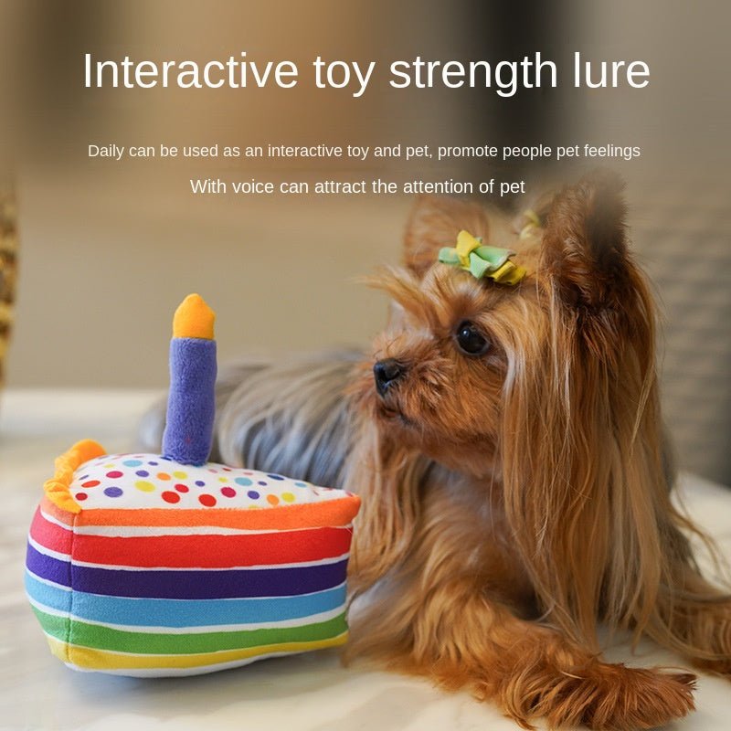 Peluche Gâteau d’Anniversaire pour Chien – Jouet Sonore à Mâcher - Furlo
