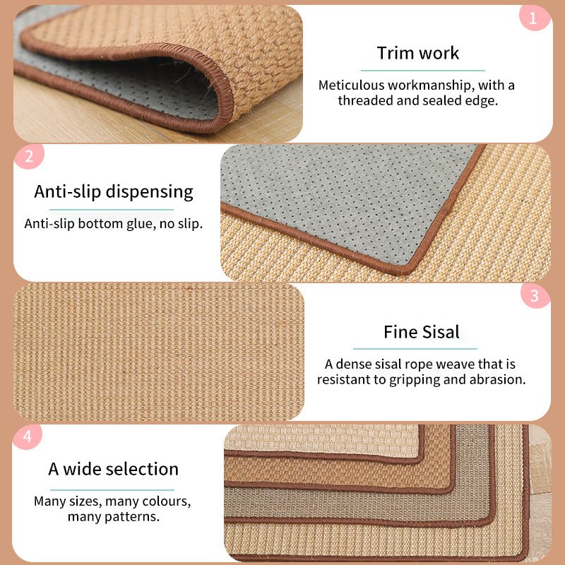 Griffoir Tapis Sisal pour Chat – Protection Canapé Anti-Griffures | Résistant & Sans Effilochage - Furlo