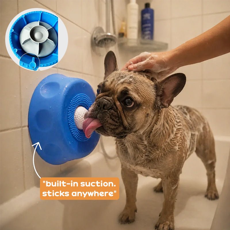 Bol lécheur anti-glouton pour chien — Balle roulante & Ventouse antidérapante - Furlo