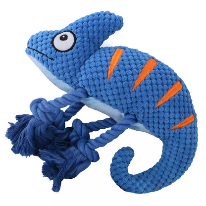 Caméléon en Peluche Sonore pour Chien – Jouet Interactif à Cordes - Furlo