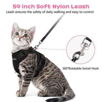 Harnais Vest Anti-Fugue Respirant & Réfléchissant pour Chat – Avec Laisse - Furlo