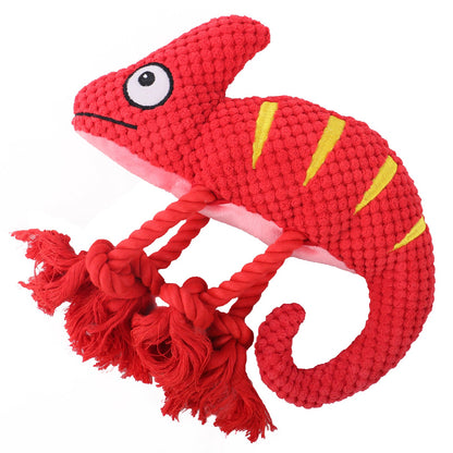 Caméléon en Peluche Sonore pour Chien – Jouet Interactif à Cordes - Furlo