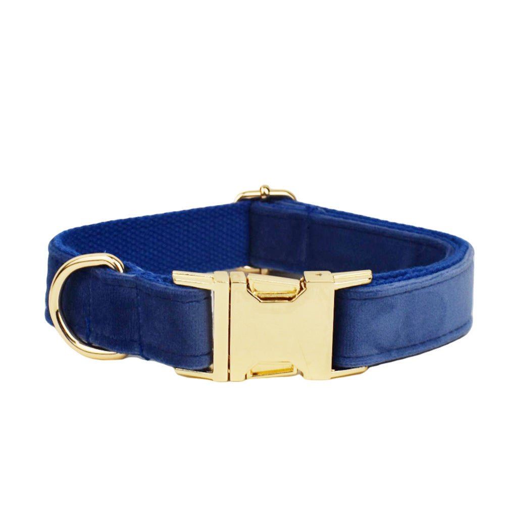 Collier velours pour chien réglable – coloris bleu délavé
