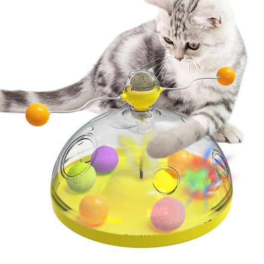 Jouet Moulin à Vent Catnip pour Chat – Tourniquet Interactif Ventouse | 4 Coloris - Furlo