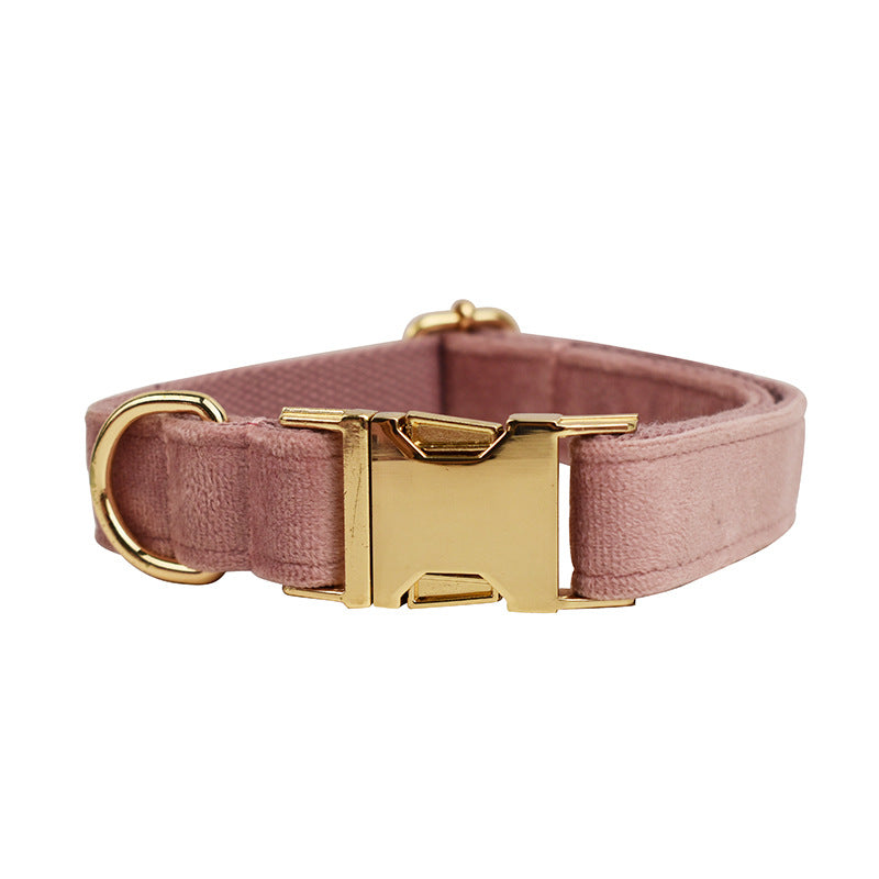 Collier velours pour chien réglable – coloris mauve clair