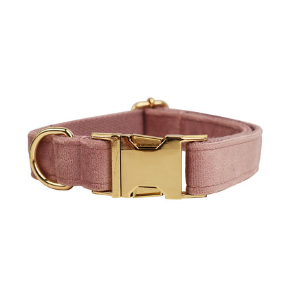 Collier velours pour chien réglable – coloris mauve clair