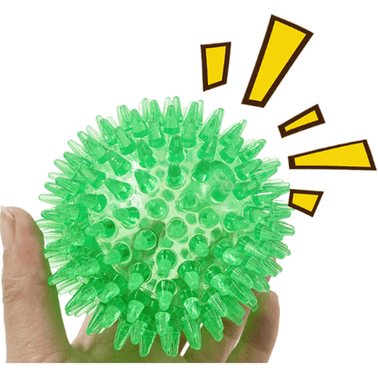 Balle à Picots Sonore pour Chien – Mastication TPR 9 cm | Bleu, Orange, Vert - Furlo