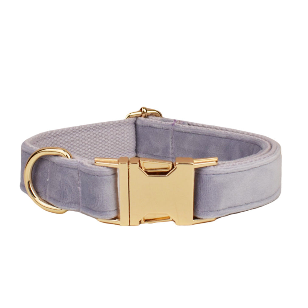 Collier velours pour chien réglable – coloris lilas