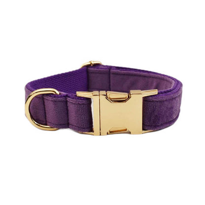 Collier velours pour chien réglable – coloris violet velours