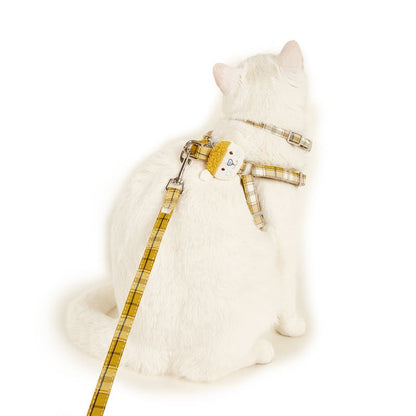 Harnais Gilet À Carreaux Antidérapant pour Chat & Chien – Laisse Nylon Ajustable - Furlo