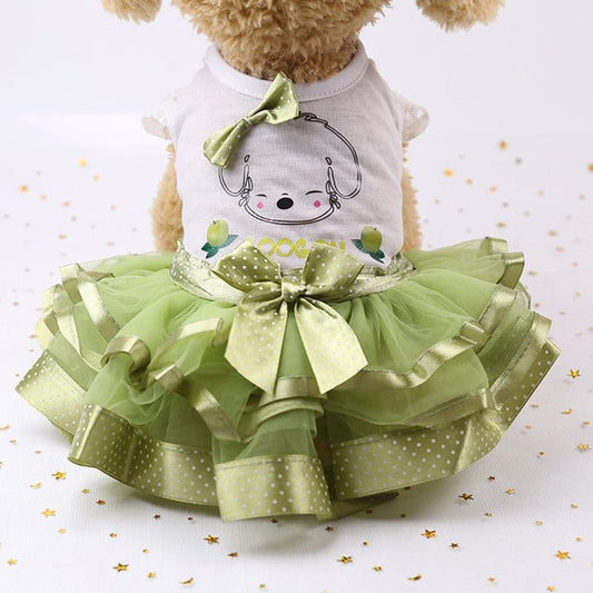 Robe tutu princesse pour chien en tulle – Tenue féerique | Vert, Rouge, Jaune | XS à XXL - Furlo