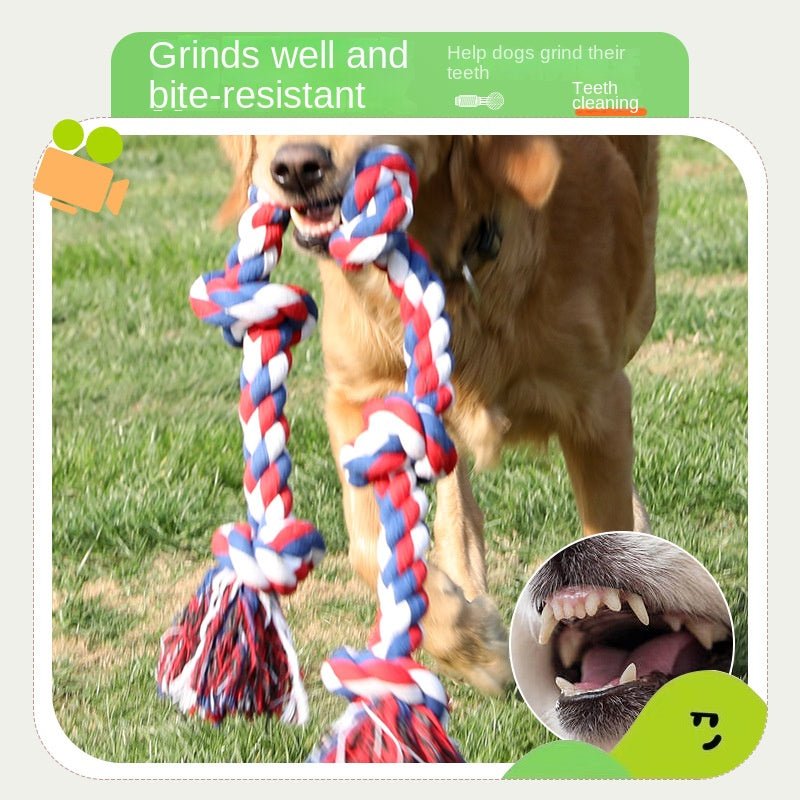 Corde à 5 Nœuds en Coton pour Grand Chien – Jouet à Mâcher Solide 94 cm - Furlo