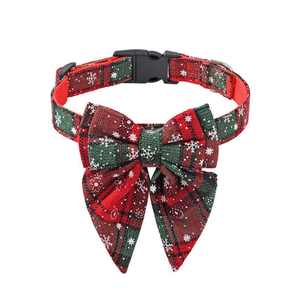 Collier de Noël à Nœud pour Chien et Chat – Motif Flocon de Neige - Furlo