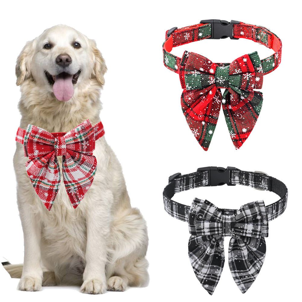 Collier de Noël à Nœud pour Chien et Chat – Motif Flocon de Neige - Furlo