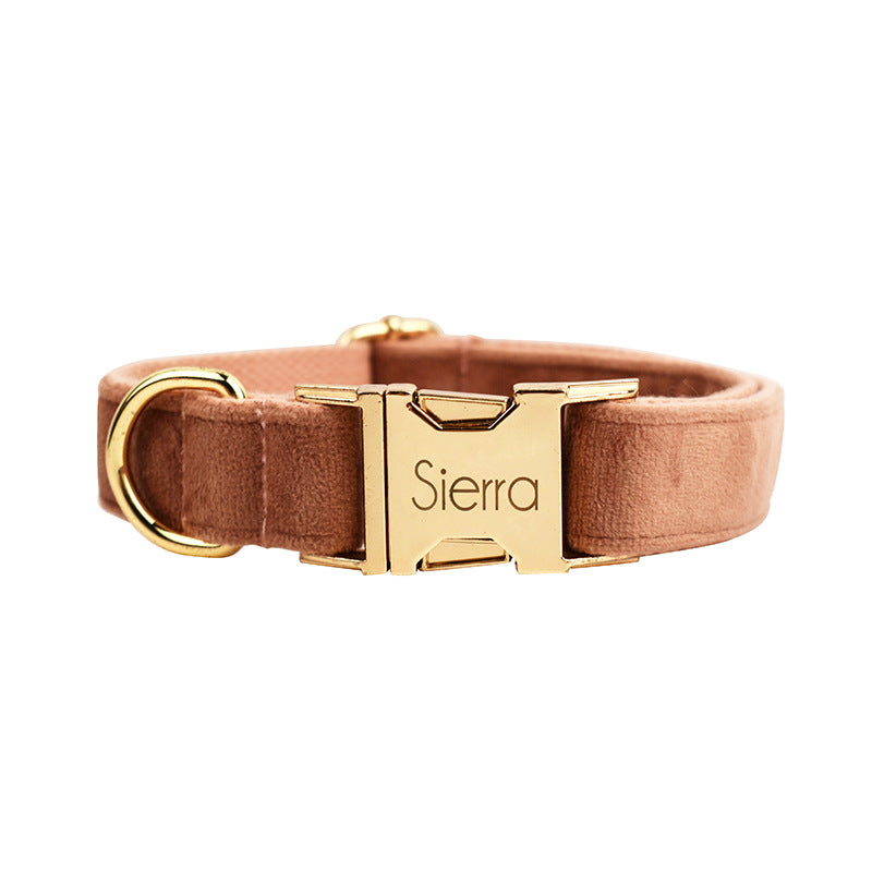 Collier velours pour chien réglable – coloris rose chair