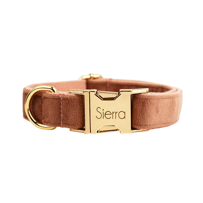 Collier velours pour chien réglable – coloris rose chair