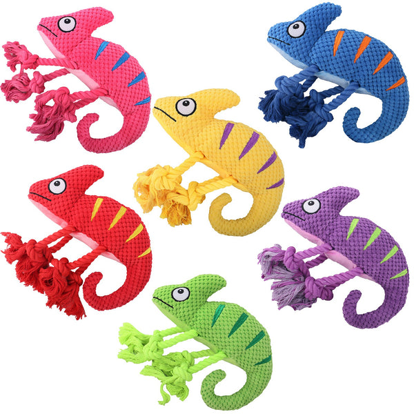 Caméléon en Peluche Sonore pour Chien – Jouet Interactif à Cordes - Furlo