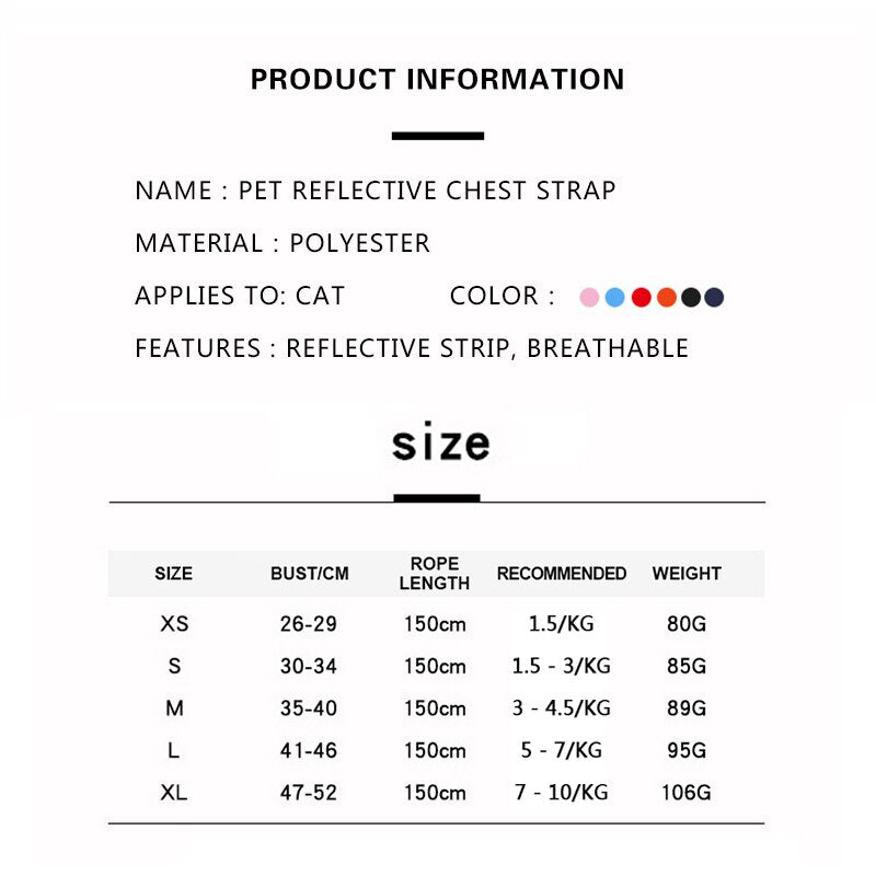 Set Harnais Vest Maille Réfléchissant + Laisse pour Chat et Chiot – XS à XL - Furlo