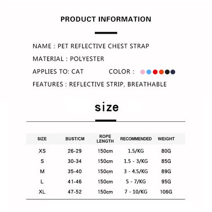 Set Harnais Vest Maille Réfléchissant + Laisse pour Chat et Chiot – XS à XL - Furlo