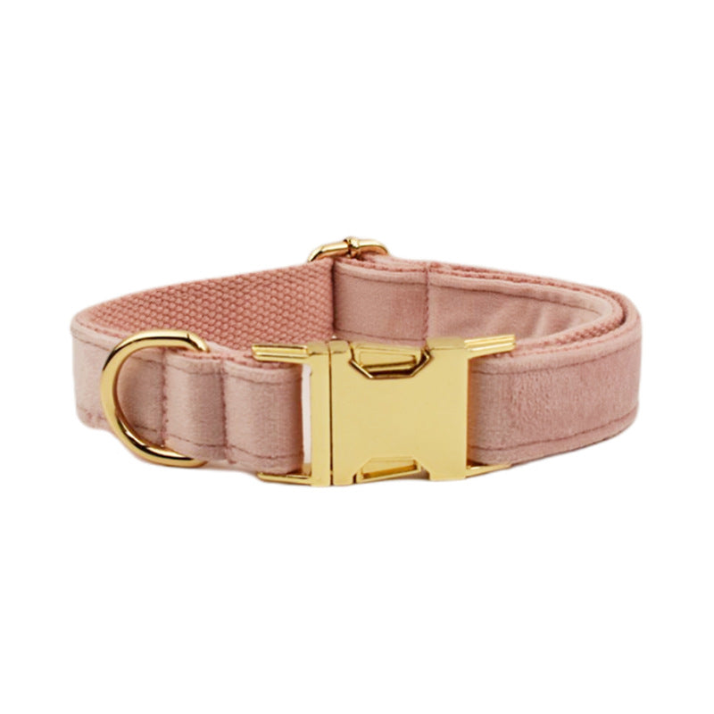 Collier velours pour chien réglable – coloris rose clair