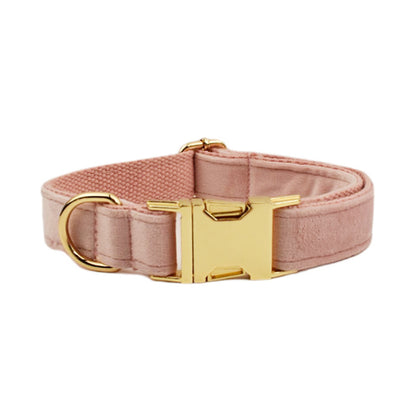 Collier velours pour chien réglable – coloris rose clair
