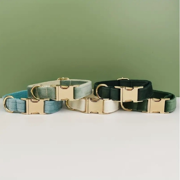 Collier velours pour chien réglable – photo principale