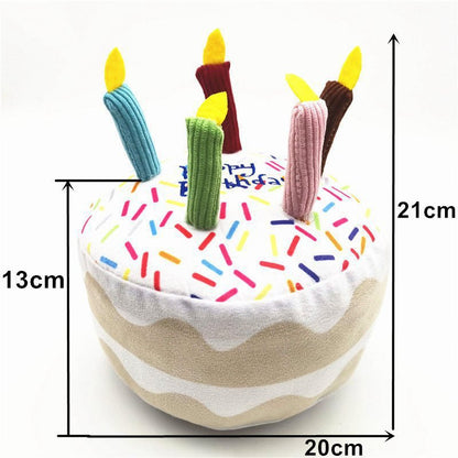 Jouet Peluche Gâteau d'Anniversaire pour Chien et Chat – Sonore - Furlo
