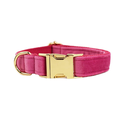 Collier velours pour chien réglable – coloris fuchsia