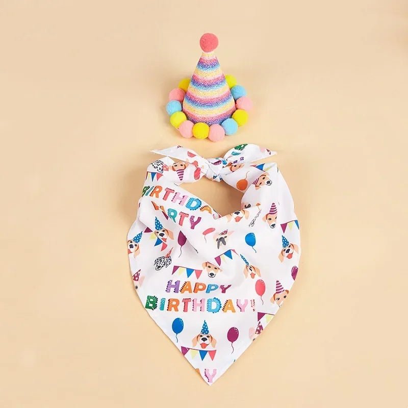 Kit Anniversaire pour Chien & Chat – Chapeau, Bandana, Bavoir & Banderole Fête - Furlo