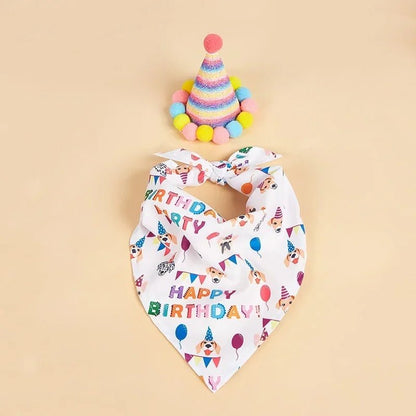 Kit Anniversaire pour Chien & Chat – Chapeau, Bandana, Bavoir & Banderole Fête - Furlo