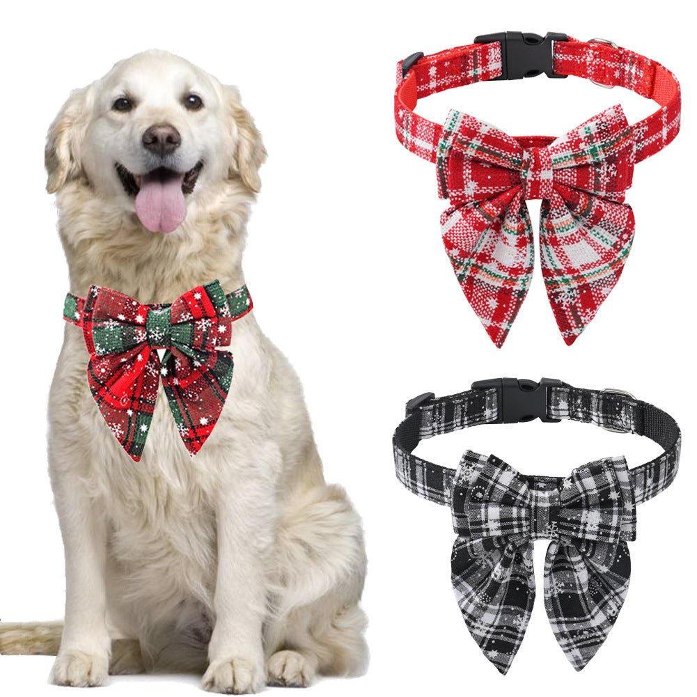 Collier de Noël à Nœud pour Chien et Chat – Motif Flocon de Neige - Furlo