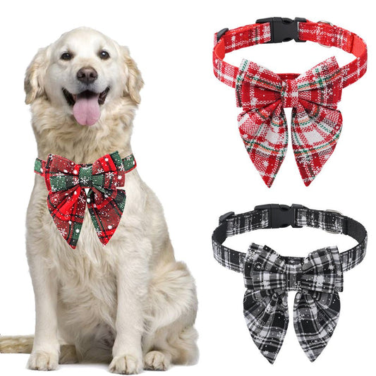Collier de Noël à Nœud pour Chien et Chat – Motif Flocon de Neige - Furlo