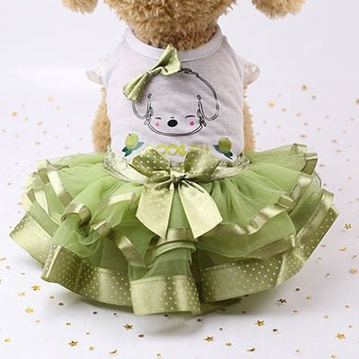Robe tutu princesse pour chien en tulle – Tenue féerique | Vert, Rouge, Jaune | XS à XXL - Furlo