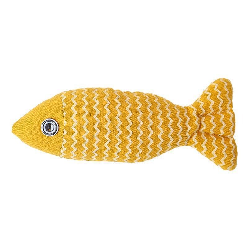 Poisson en Lin avec Herbe à Chat – Jouet Peluche pour Chat - Furlo