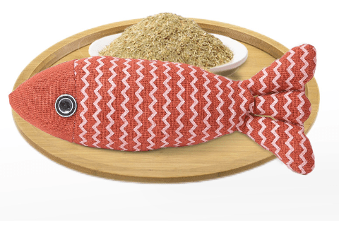 Poisson en Lin avec Herbe à Chat – Jouet Peluche pour Chat - Furlo