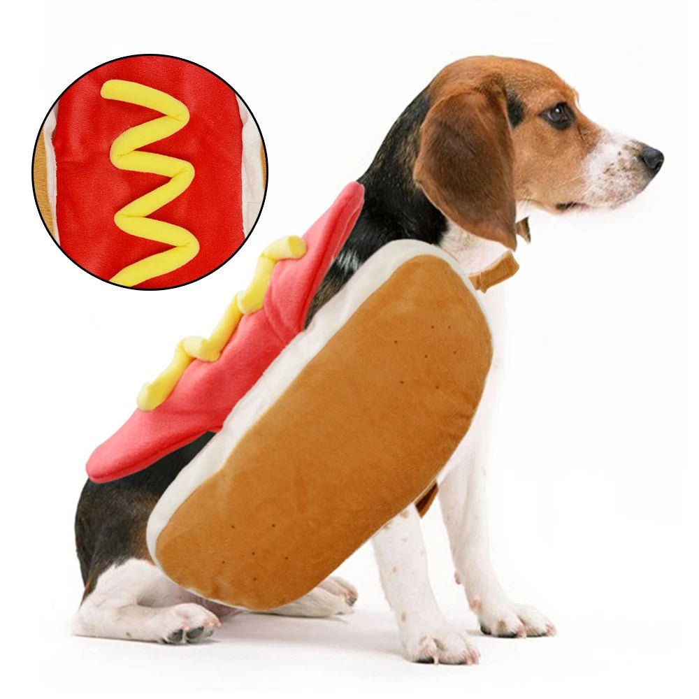 Déguisement hot-dog saucisse pour chien – Costume drôle & chaud | Halloween, Noël | S, M, L - Furlo