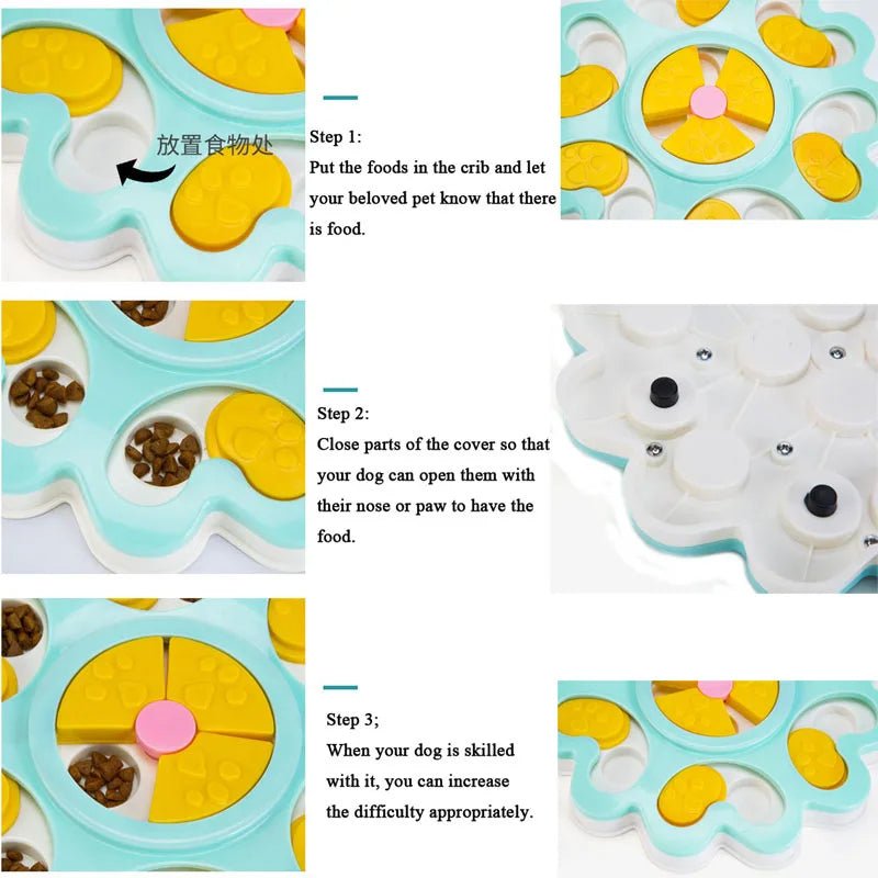 Gamelle Anti-Étouffement Design Fleur pour Chien – Distributeur de Croquettes Interactif | Ø25 cm - Furlo