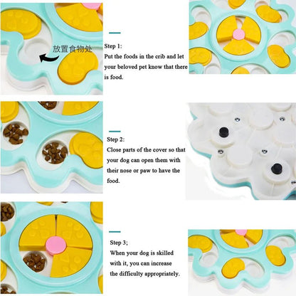 Gamelle Anti-Étouffement Design Fleur pour Chien – Distributeur de Croquettes Interactif | Ø25 cm - Furlo